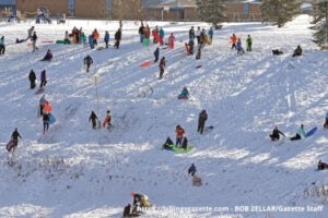 Lots of people in Castle Rock Park - Photo by: Bob Zellar - Billing Gazette