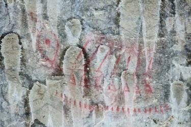 Pictographs inside the cave