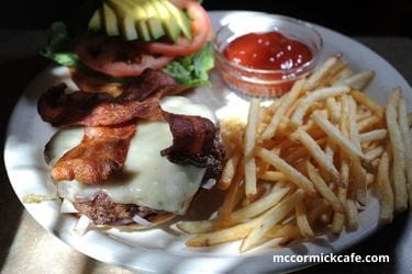 Angus burger with fries