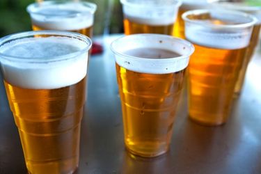Beers in plastic cup