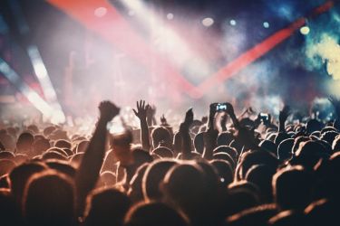 Concert stage with audience