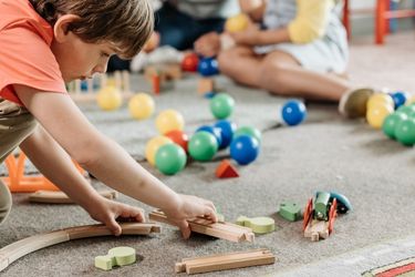 Kid building a road